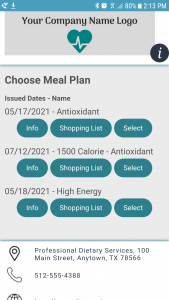 Meal planning software