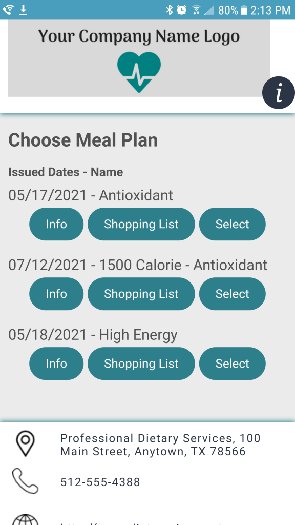 Meal planning software